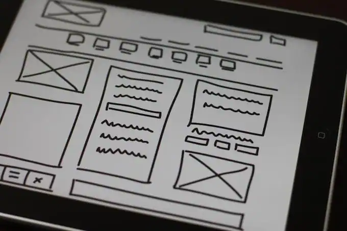 UX design wireframe on tablet - How to Get Started With Wireframe Design - Creative Market Blog