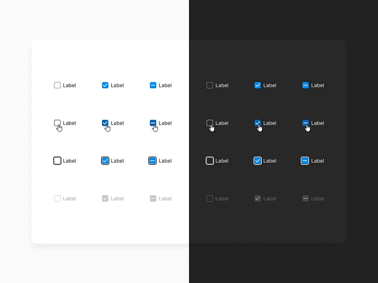 website light and dark mode UI - Checkbox UI Kit – light & dark mode by Masha Esaulenko on Dribbble